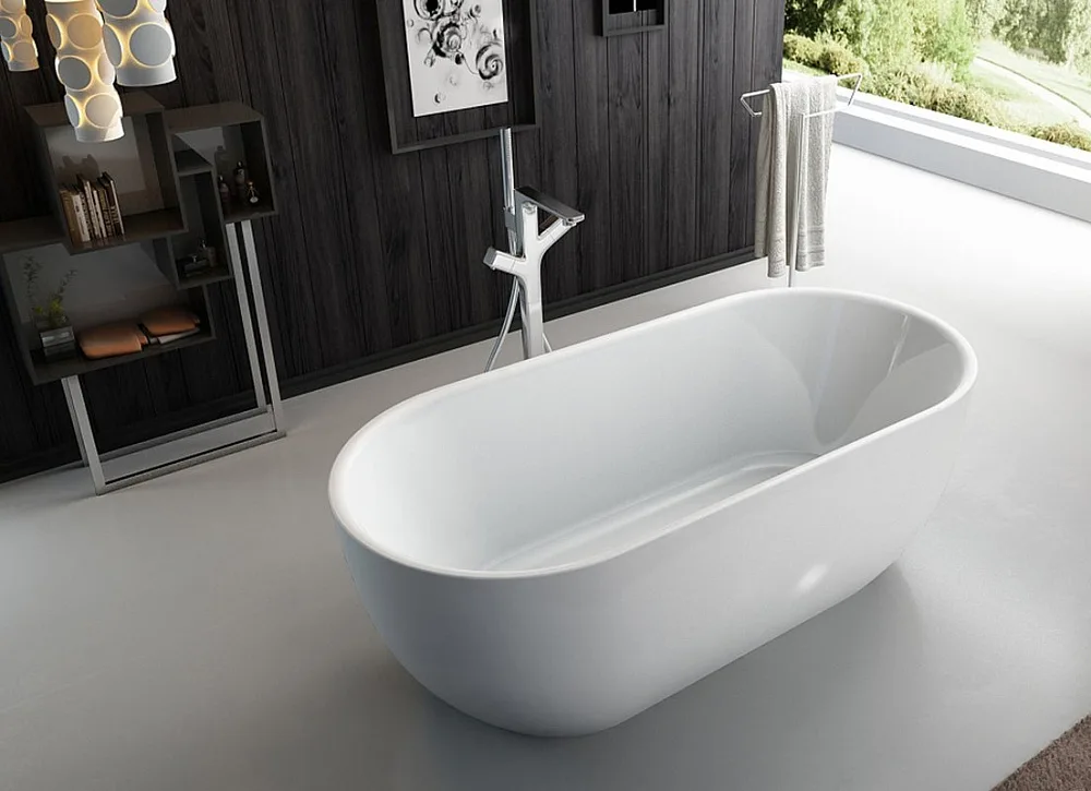 Акриловая ванна BelBagno BB70-1500-W0 150x80 см, отдельностоящая, белая, овальная, на ножках Sancos — официальный сайт