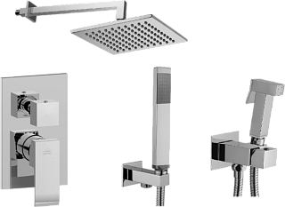 Комплект для ванной Paffoni Elle KITZEL018CR/MKING С ВНУТРЕННЕЙ ЧАСТЬЮ, верхний душ 30 см, хром
