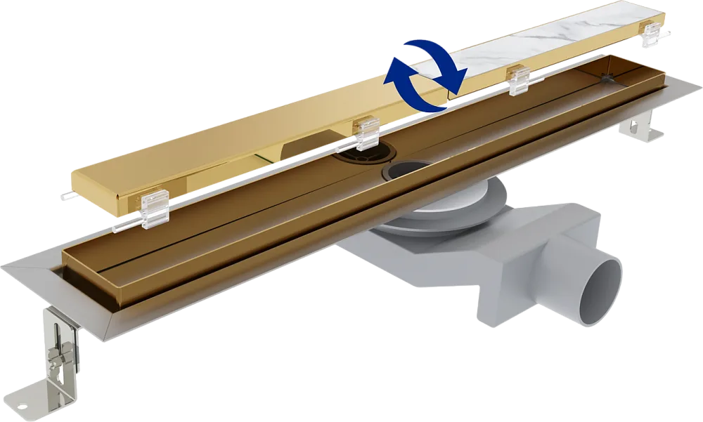 Душевой трап (лоток) Plumberia Selection PST In-Tile 60 см, золото 24К Sancos — официальный сайт
