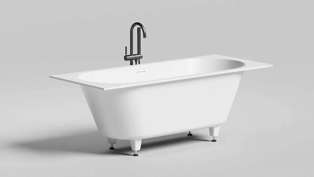 Ванна из искусственного камня Salini Ornella Kit Axis S-Sense 170x75 см, встраиваемая, матовая белая Sancos — официальный сайт