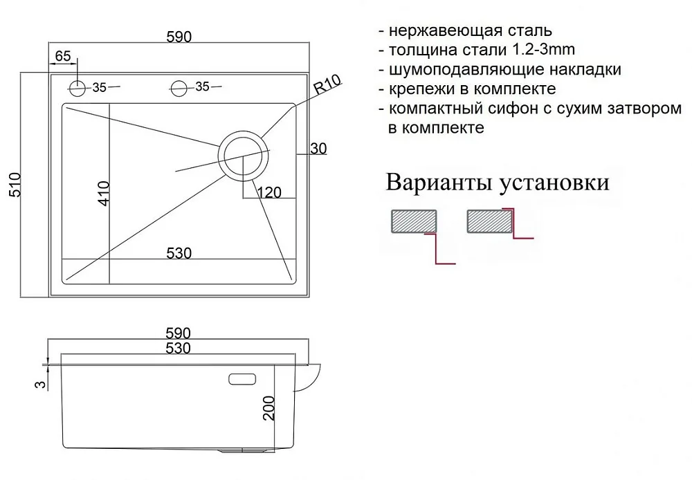 Кухонная мойка ZorG LUX 5951 GRAFIT Sancos — официальный сайт
