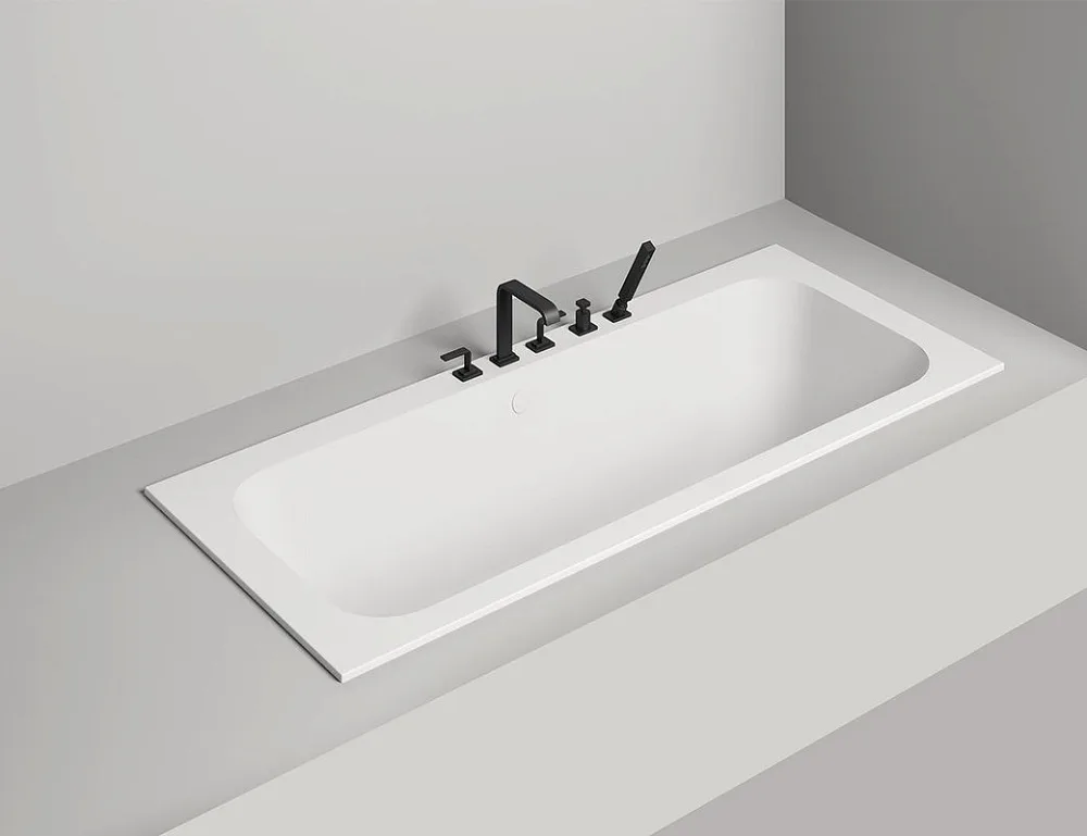 Ванна из искусственного камня Salini Orlanda Axis S-Sense 180x80 см, встраиваемая, белая, на ножках Sancos — официальный сайт