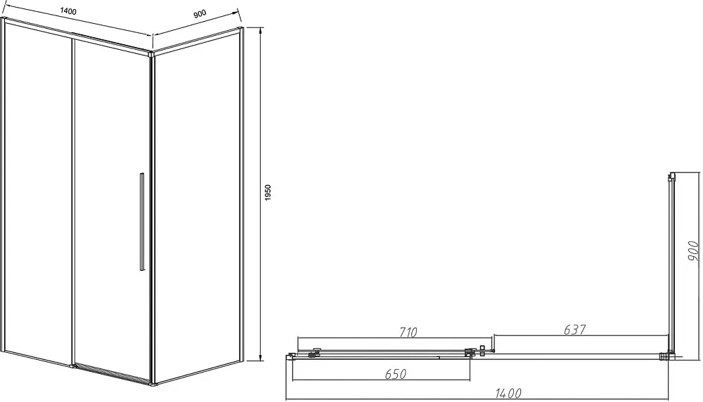 Душевой уголок Vincea Slim-N VSR-4SN9014CLB 140х90 см, профиль черный Sancos — официальный сайт