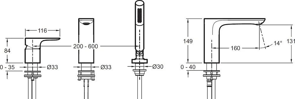 Смеситель на борт ванны Jacob Delafon Aleo+ E72330-CP Sancos — официальный сайт