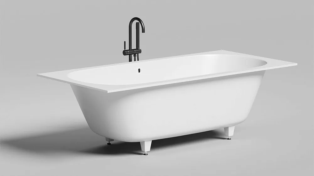 Ванна из искусственного камня Salini Ornella Axis S-Sense 190x90 см, встраиваемая, белая, на ножках Sancos — официальный сайт