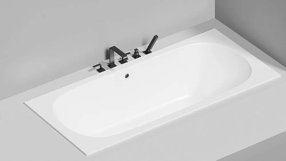Ванна из искусственного камня Salini Ornella Axis S-Sense 190x90 см, встраиваемая, белая, на ножках Sancos — официальный сайт