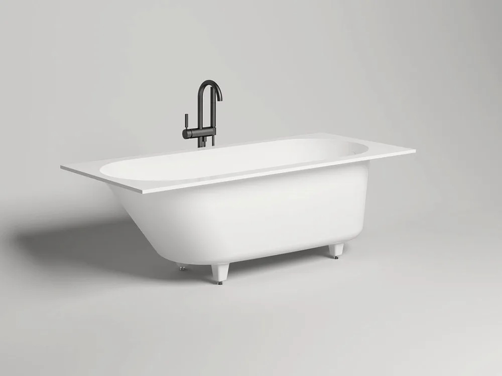 Ванна из искусственного камня Salini Ornella S-Sense 170x70 см, встраиваемая, белая, на ножках Sancos — официальный сайт