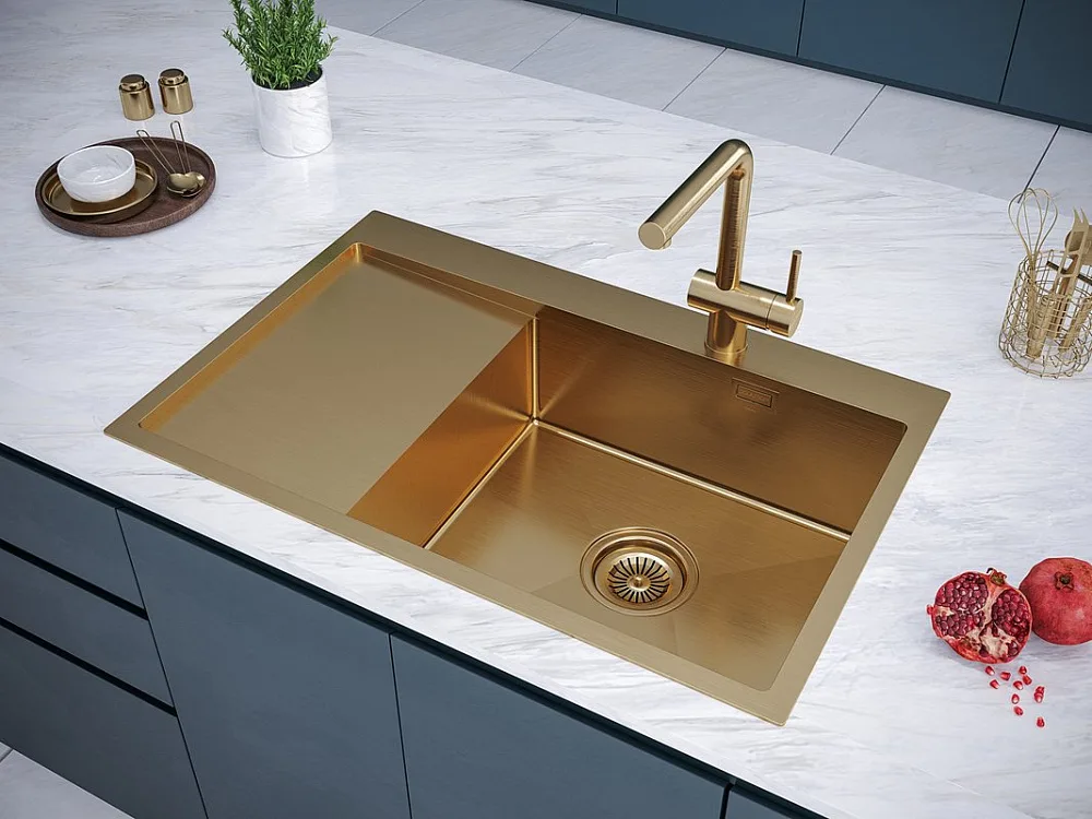 Мойка кухонная Paulmark Velten PM807851-BGR R, золото Sancos — официальный сайт