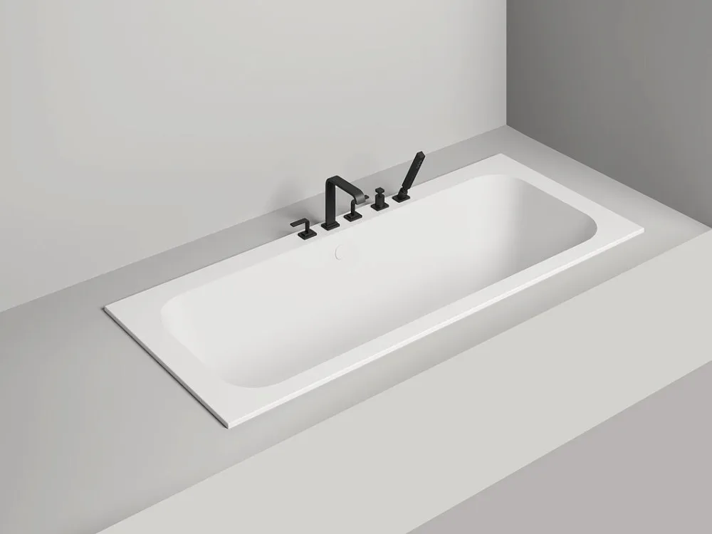 Ванна из искусственного камня Salini Orlanda Axis S-Sense 190x80 см, встраиваемая, матовая белая, на Sancos — официальный сайт