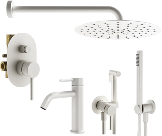 Комплект для ванной Plumberia Selection Ixo KITZXO15BO53 С ВНУТРЕННЕЙ ЧАСТЬЮ, белый матовый