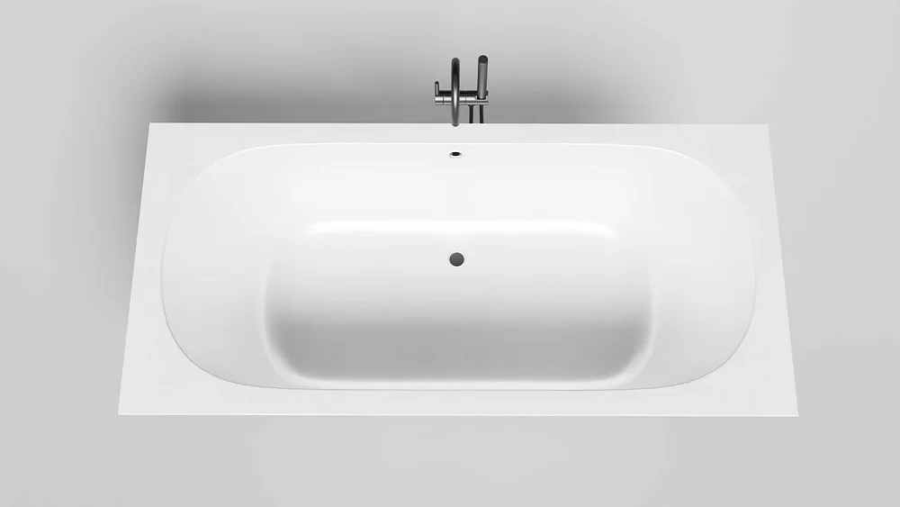 Ванна из искусственного камня Salini Ornella Axis S-Sense 190x90 см, встраиваемая, белая, на ножках Sancos — официальный сайт