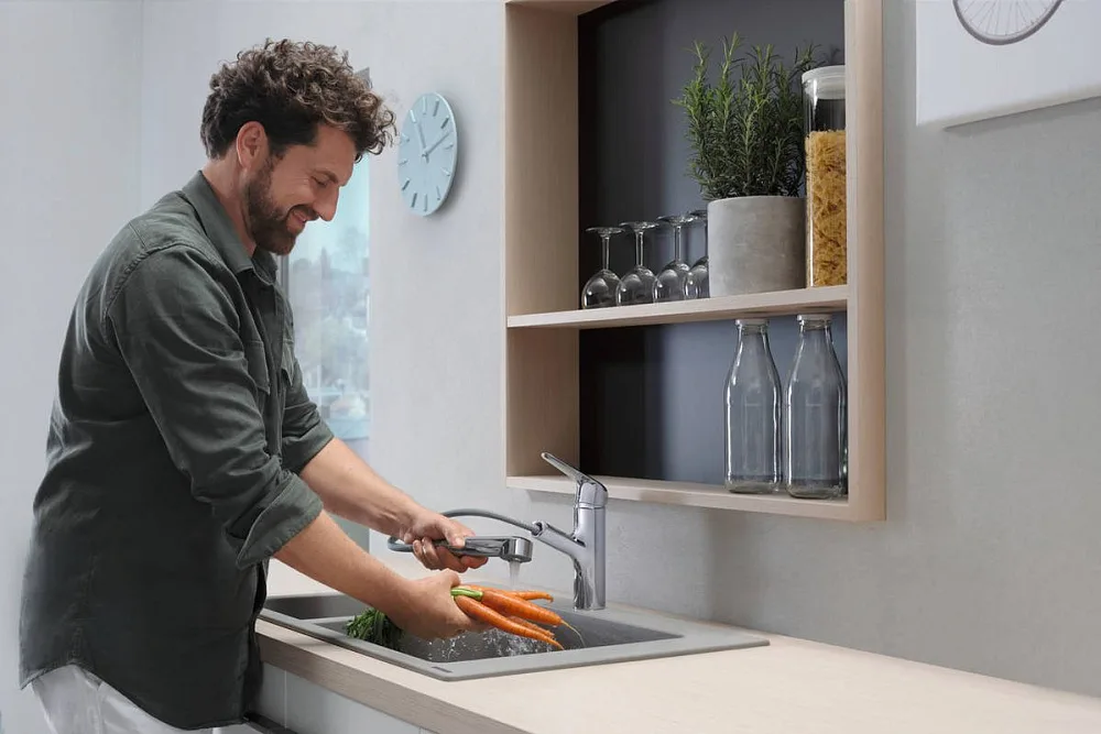 Смеситель для кухни Hansgrohe Focus M42 71814000 хром Sancos — официальный сайт