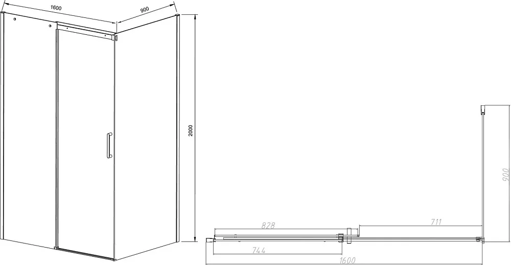 Душевой уголок Vincea Dice VSR-4D9016CLB 160х90 см, профиль черный Sancos — официальный сайт
