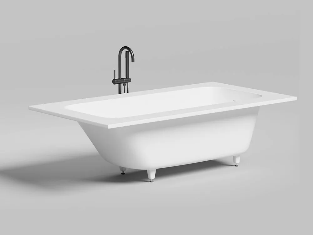 Ванна из искусственного камня Salini Orlanda Plus S-Sense 190x100 см, встраиваемая, матовая белая, н Sancos — официальный сайт