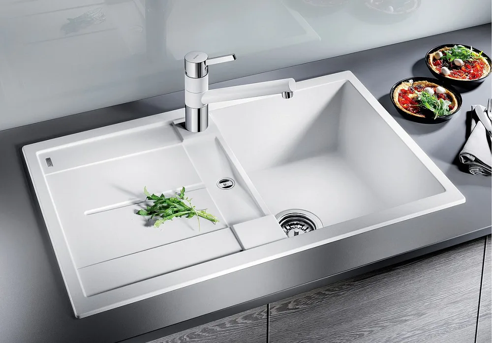 Мойка кухонная Blanco Metra 45S Compact 519576 белая Sancos — официальный сайт