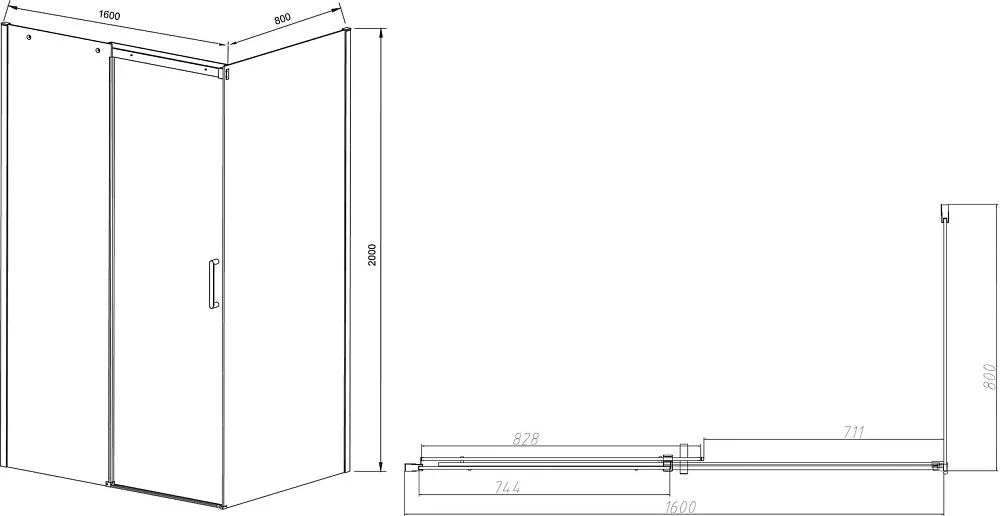 Душевой уголок Vincea Dice VSR-4D8016CL 160х80 см, профиль хром Sancos — официальный сайт
