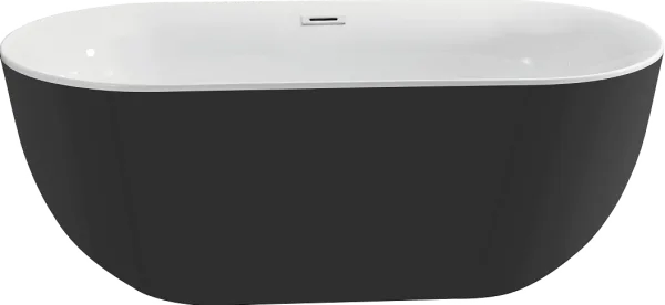Акриловая ванна AQUATEK Афина AQ-144778BL 170x80 см, отдельностоящая, глянцевая черная, овальная Sancos — Оригинал
