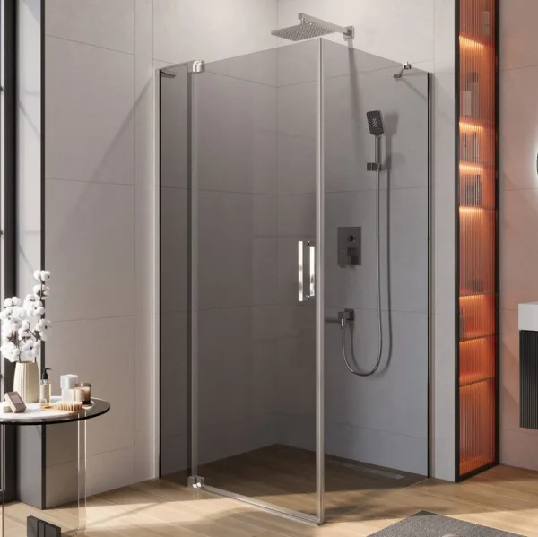 Душевой уголок Cezares Slider AH 1 90-100/110 Grigio Cr профиль хром, стекло серое Sancos — Оригинал