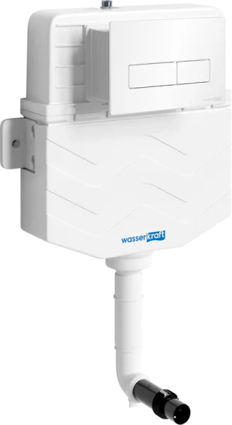 Смывной бачок скрытого монтажа Wasserkraft Aller 10TLT.031.ME.WH03, с кнопкой смыва белой Sancos — Оригинал