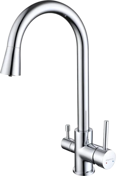 Смеситель для кухни AQUATEK AQ1085CR с краном для питьевой воды, хром Sancos — Оригинал