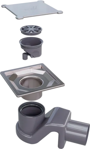 Душевой трап RGW Shower Drain SDR-13, 11х11 см, хром Sancos — Оригинал