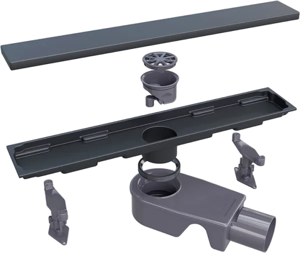 Душевой трап (лоток) RGW Shower Drain SDR-22B 40 см, черный Sancos — Оригинал