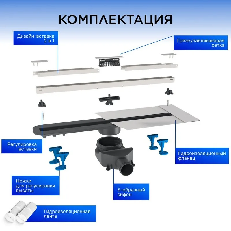 Душевой трап (лоток) BETTOSERB Slim 850, с решеткой Sancos — официальный сайт