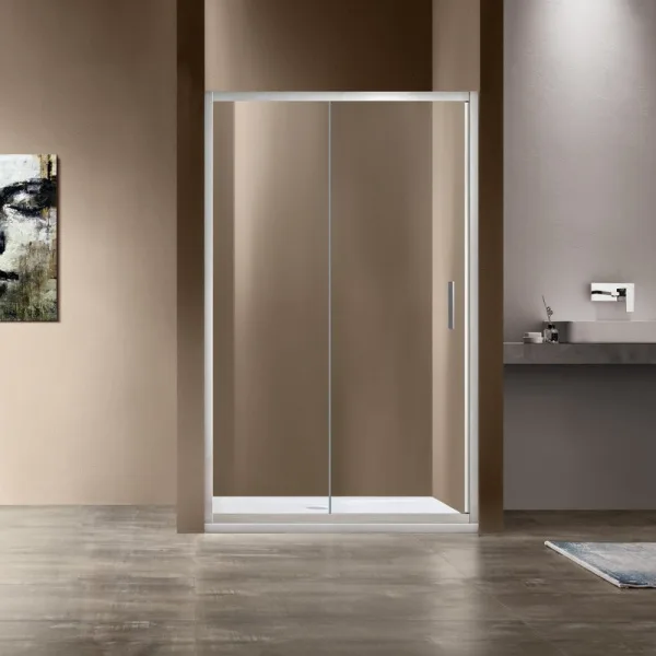 Душевая дверь в нишу Vincea Garda VDS-1G120CLBN 120 см, профиль брашированный никель, стекло прозрач Sancos — Оригинал