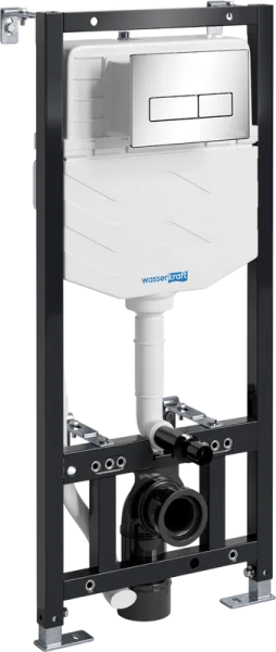 Система инсталляции для унитазов Wasserkraft Aller 10TLT.010.ME.CH03, с кнопкой смыва хром Sancos — Оригинал