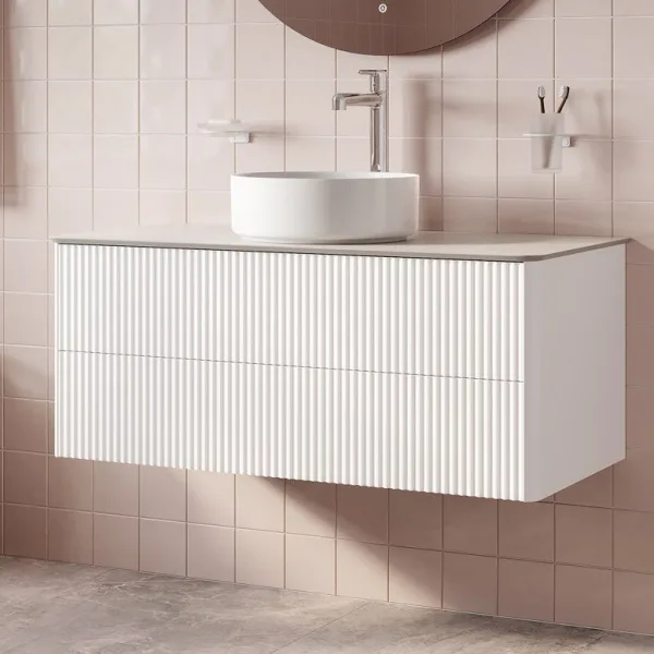 Тумба под раковину без столешницы IDDIS Aiger 100 подвесная, матовая белая soft touch Sancos — Оригинал