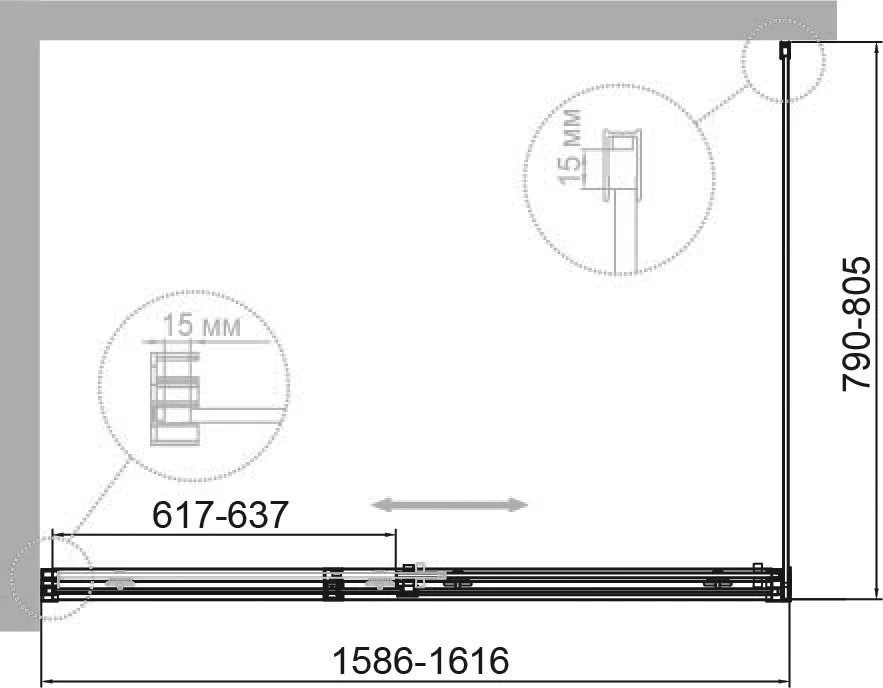 Душевой уголок Cezares Duet Soft -M AH 1 160/80 C Cr Sancos — официальный сайт