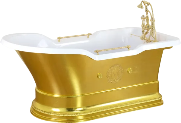 Ванна из искусственного камня Migliore Impero 26351 180x85 см, отдельностоящая, белая, с ручками, со Sancos — Оригинал