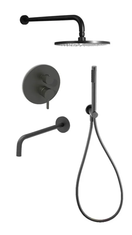 Душевой комплект Paffoni Light KITLIG019NO141, С ВНУТРЕННЕЙ ЧАСТЬЮ, черный матовый Sancos — официальный сайт