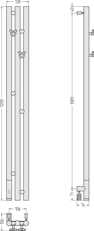 Полотенцесушитель электрический Сунержа Терция 3.0 L 120х11 белый матовый Sancos — официальный сайт