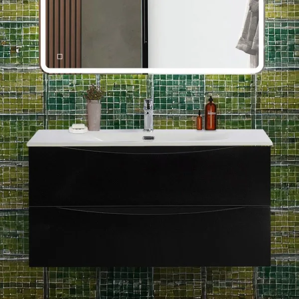 Тумба под раковину без столешницы BelBagno Marino-cer-n 100 подвесная, nero lucido Sancos — Оригинал