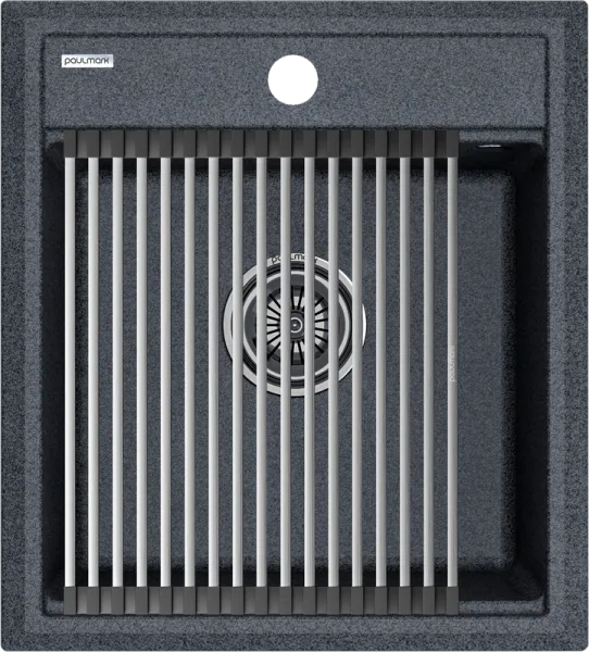 Мойка кухонная Paulmark Stepia + Step PM114651-DG+R375-BS графит Sancos — Оригинал