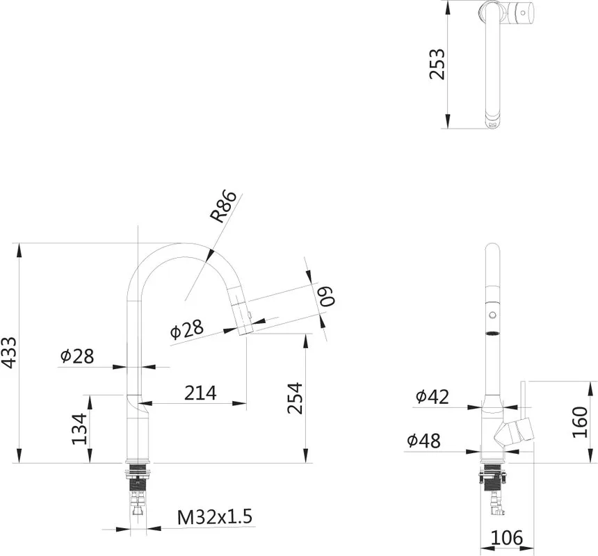Смеситель для кухни Wonzon & Woghand WW-A21252-BG брашированное золото Sancos — официальный сайт