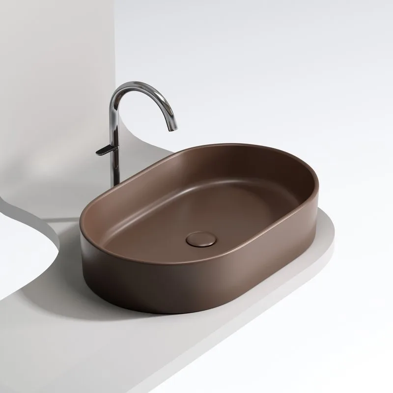 Накладная раковина Ceramicanova Element CN6048MDB темно-коричневая матовая Sancos — официальный сайт