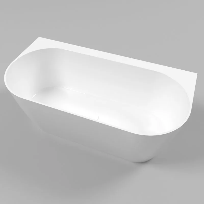 Ванна из искусственного камня WHITECROSS Pearl B 155x80 см, пристенная, белая, овальная, с донным кл Sancos — официальный сайт