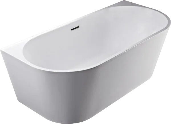 Акриловая ванна Art&Max AM-206-1500-750 150x75 см, пристенная, белая, овальная, с каркасом Sancos — Оригинал