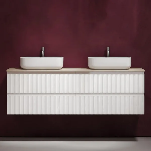Тумба с раковиной Sancos Snob T 160 bianco, столешница бежевая TT160A2X, раковина CN5043 Sancos — Оригинал