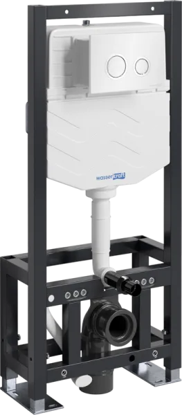 Система инсталляции для унитазов Wasserkraft Dill 61TLT.010.ME.WH01, с кнопкой смыва белой Sancos — Оригинал