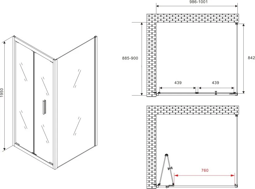 Душевой уголок Abber Sonnenstrand AG07100-S90 100x90, профиль хром, стекло прозрачное Sancos — официальный сайт