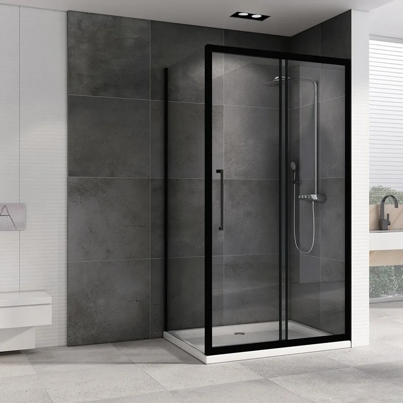 Душевой уголок Abber Schwarzer Diamant AG30170BH-S80B 170x80, профиль черный, стекло прозрачное Sancos — официальный сайт