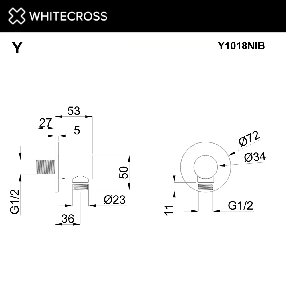 Шланговое подключение WHITECROSS Y Y1018NIB, брашированный никель Sancos — официальный сайт