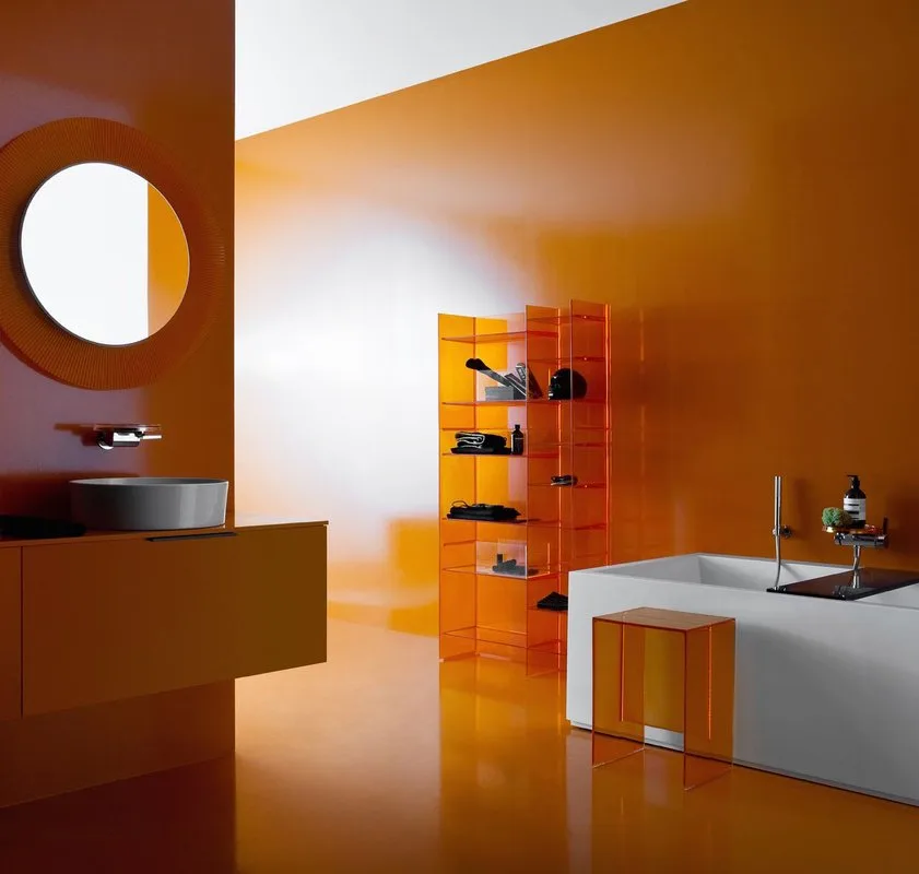 Зеркало круглое Laufen Kartell by Laufen 80 оранжевое Sancos — официальный сайт
