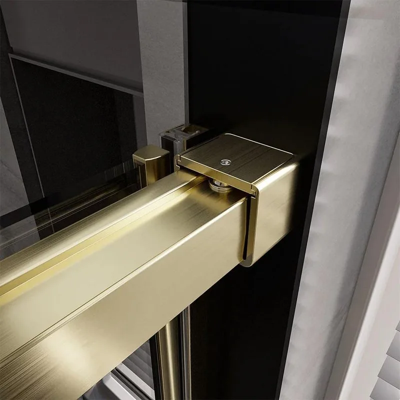 Дверь для душевого уголка Veconi Premium Trento PTD-40G 130 см, профиль брашированное золото, стекло Sancos — официальный сайт