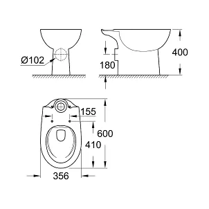 Чаша для унитаза-компакта Grohe Bau Ceramic 39349000 Sancos — официальный сайт
