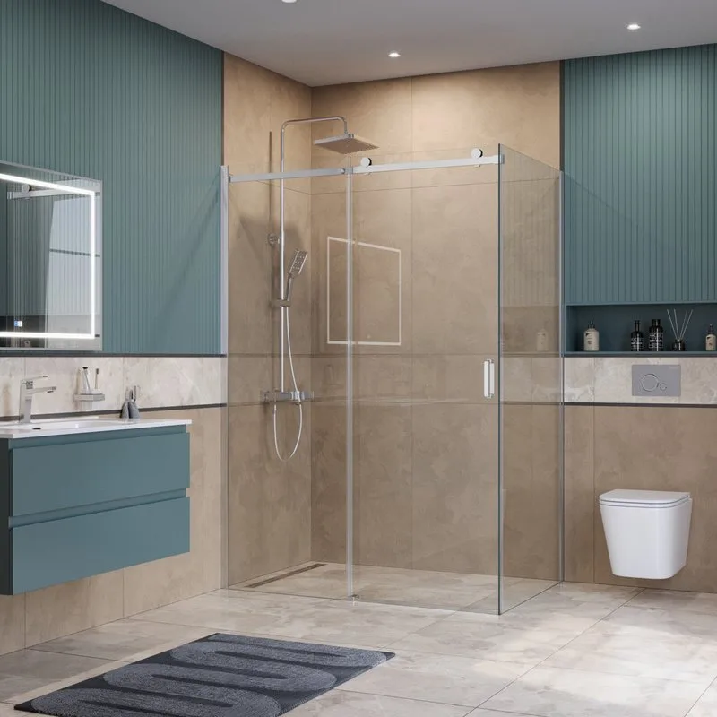 Душевой уголок BelBagno Soft Close-2 AH-1-140/90-C-Cr профиль хром Sancos — официальный сайт