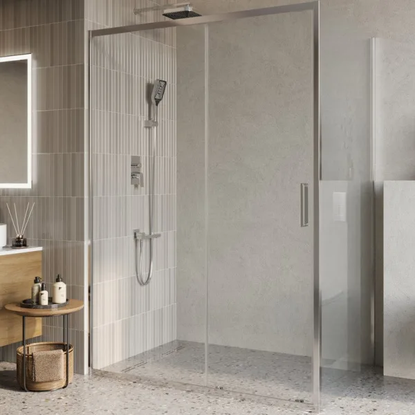 Душевой уголок BelBagno Luce AH-1-140/100-C-Cr профиль хром, стекло прозрачное Sancos — Оригинал